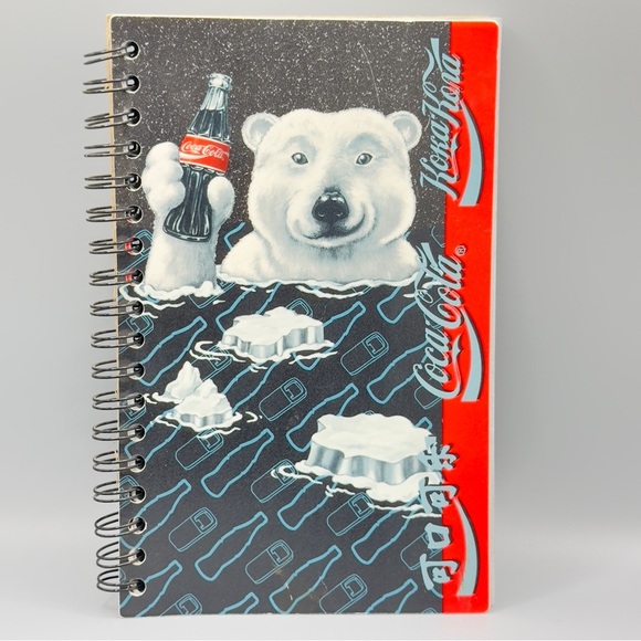 Vintage Coca-Cola Daily Planner w/ Ruler โ 1995 Stuart Hall, Polar Bear - Picture 1 of 14